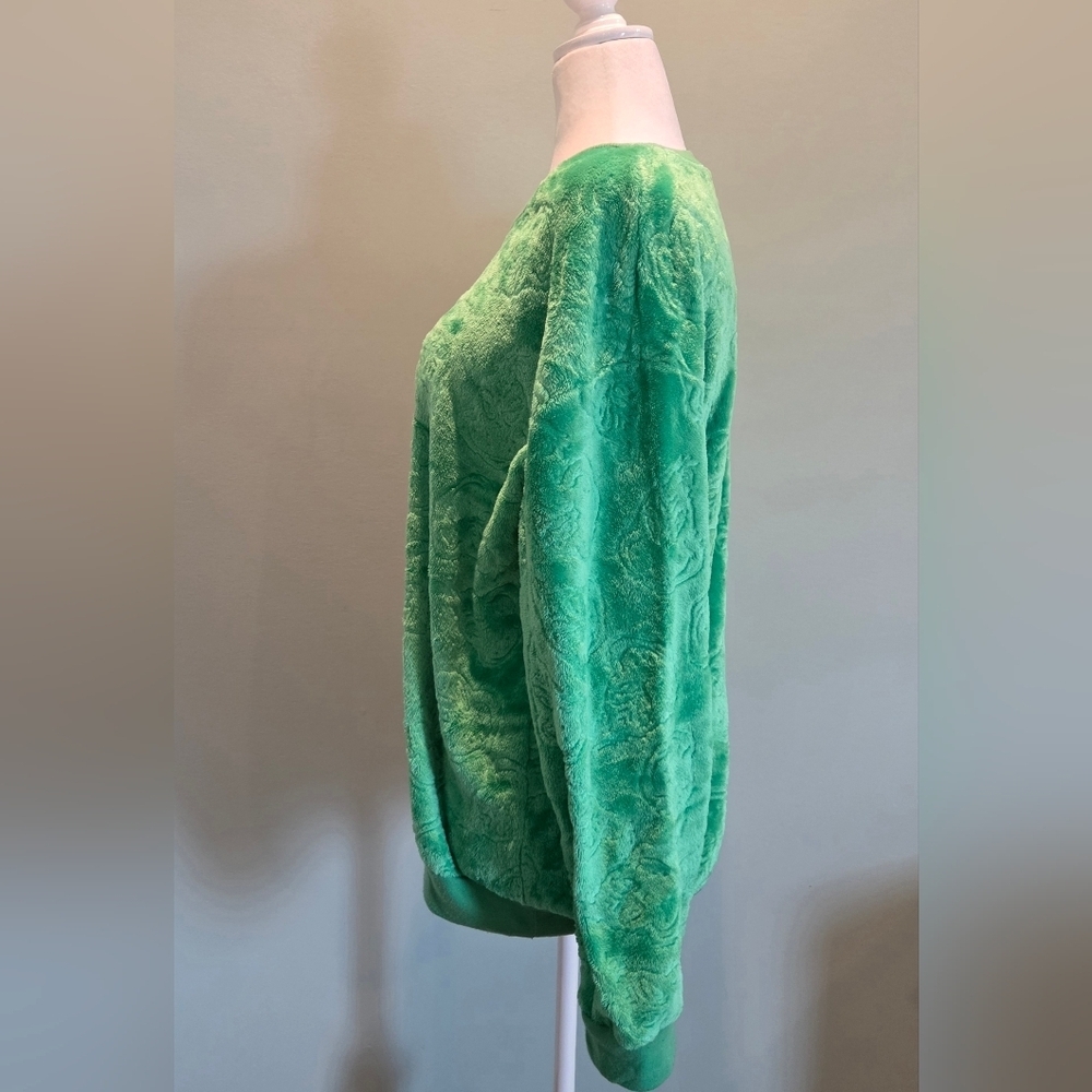 The Grinch Green Plush Fuzzy Sweatshirt Dr. Seuss Junior XL (15-17) Christmas - Picture 4 of 10